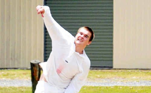 Gympie cricketer Tom Manthey steps up to the plate to play for Harlequins in A Grade competition against Valleys today. Manthey will hit the ground running, opening the bowling for Harlequins. Gympie cricketer Tom Manthey steps up to the plate to play for Harlequins in A Grade competition against Valleys today. Manthey will hit the ground running, opening the bowling for Harlequins.